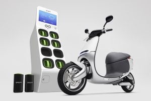 Gogoro Smartscooter and battery swap station