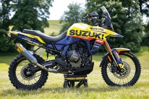 The Suzuki V-Strom 800DE, in race clothes. Photo: Suzuki UK